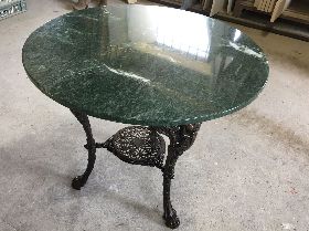 Cast Iron Base bought back to life with a Verde Marble top